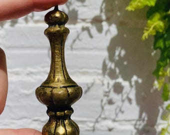 3" Antique Cast Bronze Finial Tip Lamp Light Fixture Chandelier, Long Large Big