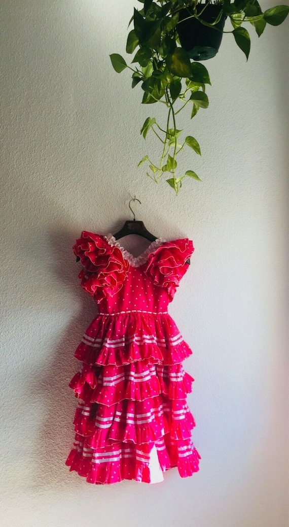 Waist 27.5" : Vintage Flamenco Dress and Skirt, Gi