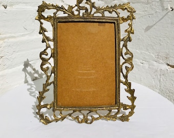 13" x 9.5" Antique Ornate Bronze Picture Photo Frame, French, Spanish, Scroll, Rococo