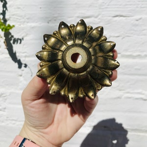 3.5&quot; Antique Bronze Bobeche Chandelier Dish Lighting Parts Canopy HOLES for CRYSTALS