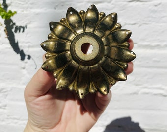 3.5" Antique Bronze Bobeche Chandelier Dish Lighting Parts Canopy HOLES for CRYSTALS