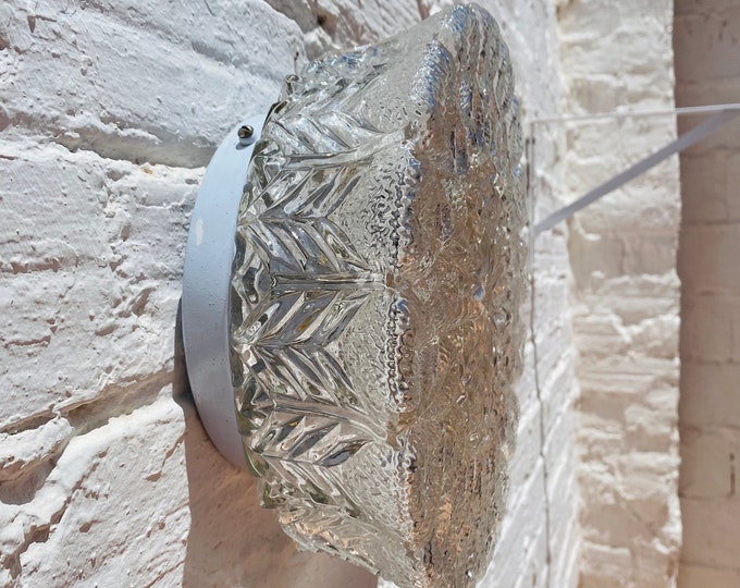 10.5 x 4.5" Antique Art Nouveau Glass Flush Mount Wall Sconce Porch Light