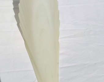 Antique Slip Shade Replacement, Frosted Glass Palm Frond, Art Deco, 30 cm