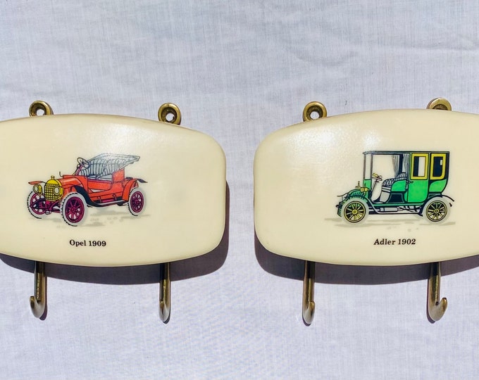Vintage Car Coat Hooks: Mid-Century Bakelite & Brass, Mollet Alma Barcelona