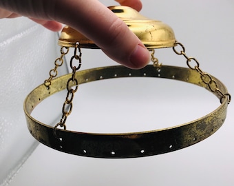 Antique Chandelier Crown w/ Holes to String Crystal Glass Prisms Garlands, Frame