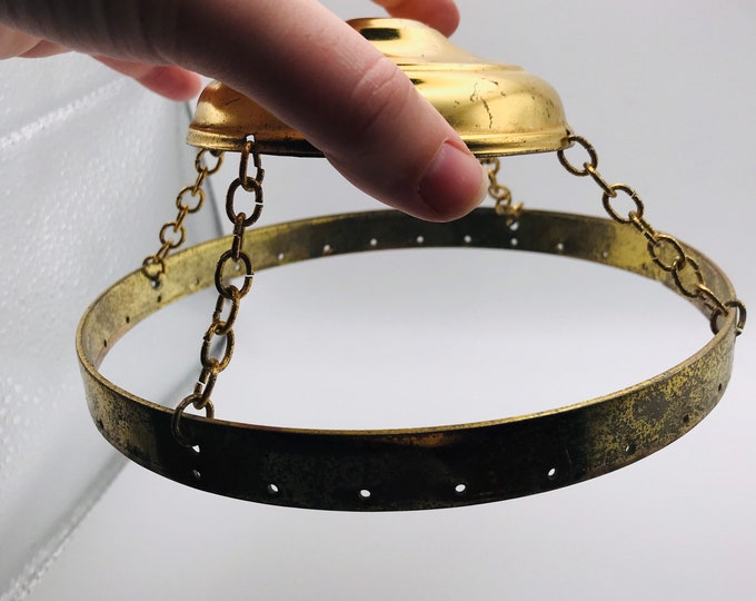 Antique Chandelier Crown w/ Holes to String Crystal Glass Prisms Garlands, Frame