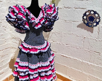 フラメンコドレス ネイビーと赤の水玉模様 可愛い♪】フラメンコ衣装 水玉ワンピース 楽天市場】新ブランド