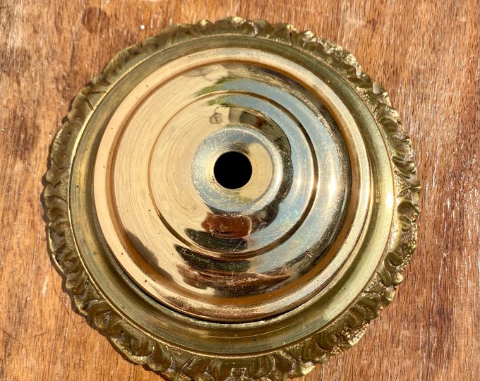 Antique Bronze Bobeche Dish: Chandelier Part, Ceiling Canopy - 4.75"