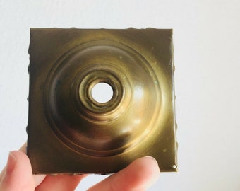 Square Brass chandelier piece with holes to string garlands, wall sconce
