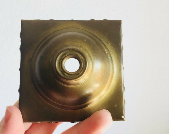 Square Brass chandelier piece with holes to string garlands, wall sconce