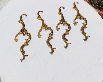 4 Antique Gold Bronze Chandelier BRANCHES For Stringing Crystal Glass Garlands Beads 8.5 inches