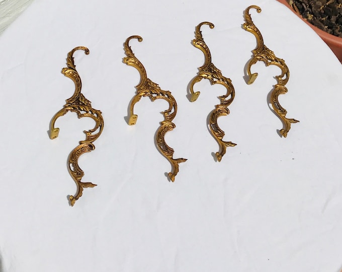 4 Antique Gold Bronze Chandelier BRANCHES For Stringing Crystal Glass Garlands Beads 8.5 inches