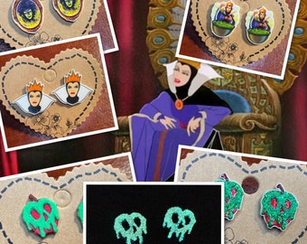 Snow White - The Wicked Queen Stepmother inspired stud earrings.