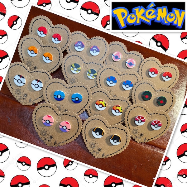 PokeMon earrings - PokeBall Earrings