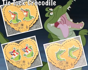 Tic Tock Crocodile - Peter Pan Inspired stud earrings