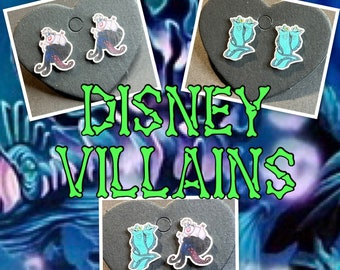 Ursula, Flotsam and Jetsam - Disney Villains earrings - Little Mermaid Inspired stud earrings