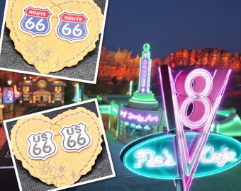 Route 66 Disney inspired stud earrings.