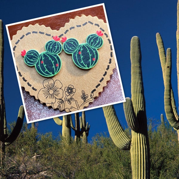 Cactus Mickey Mouse Earrings