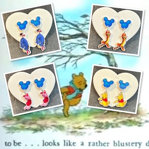 Blustery Day Winnie the Pooh and Friends Inspired lightweight plastic earrings