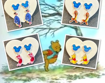 Blustery Day Winnie the Pooh and Friends Inspired lightweight plastic earrings