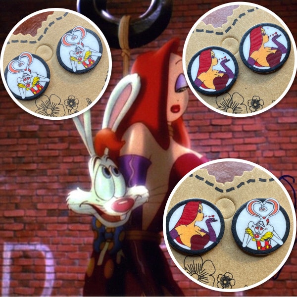 Roger Rabbit Earrings - Jessica Rabbit inspired stud Earrings