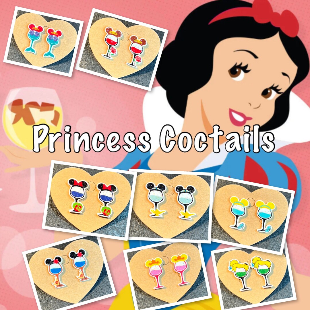 Princess Wine Glasses Drinks Epcot Drink Around the World Etsy