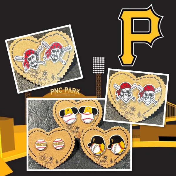 Pittsburgh Pirates Inspired stud earrings