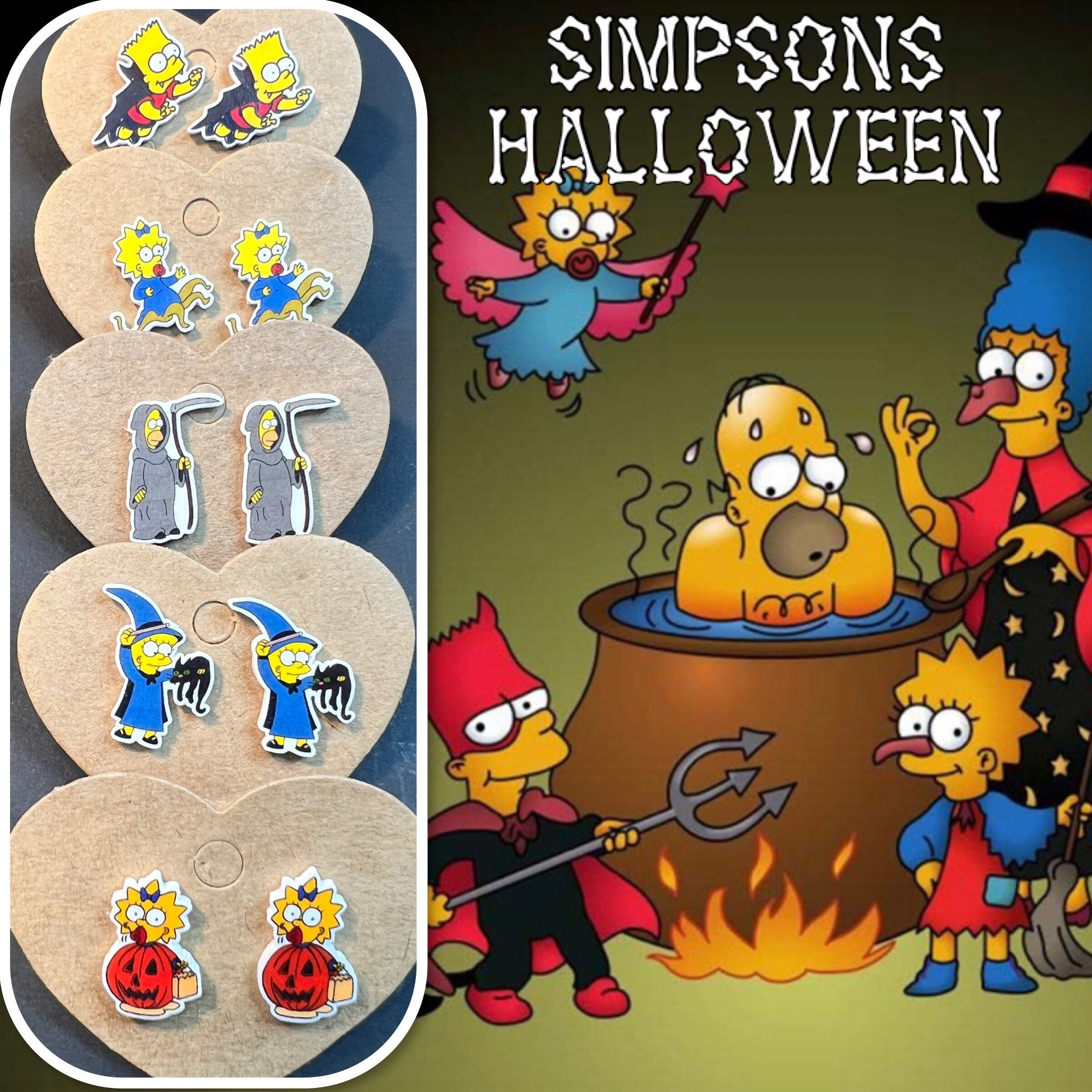 Men's The Simpsons Halloween Homer Godzilla Flames Tee