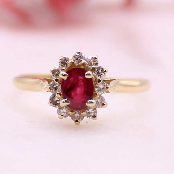 Bague Marguerite Rubis Diamants