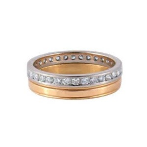 Yellow gold and white diamond wedding ring