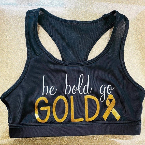 Childhood Cancer Cheer/Gymnastics Sports Bra