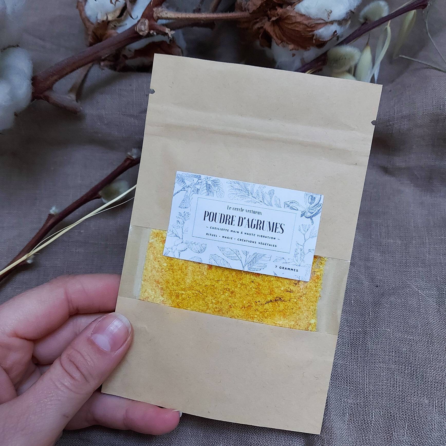 Poudre d'agrumes Fait Main Hautes Vibrations Spell Jars Sorcellerie Créations Végétales