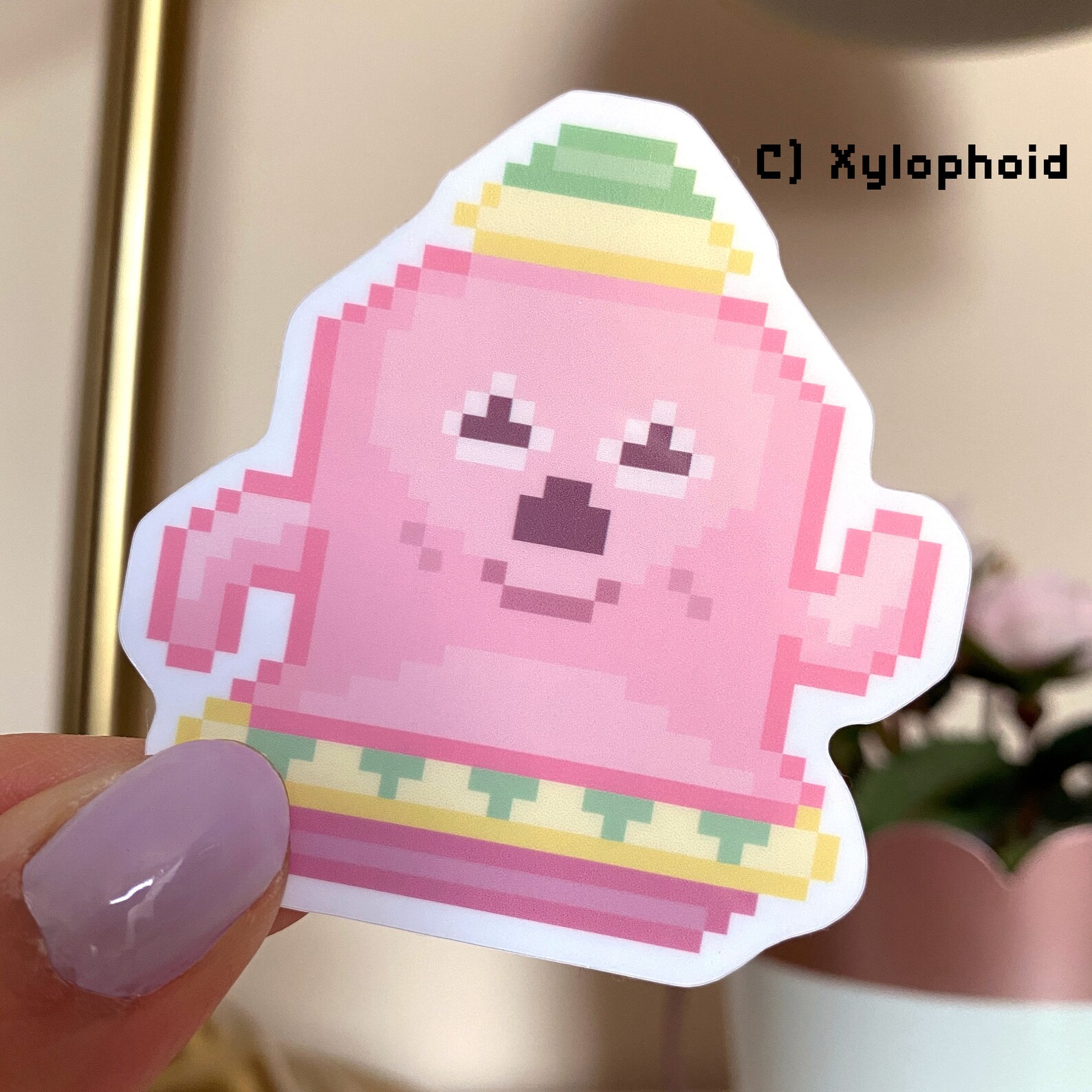Gyroid Pixel Art Stickers, Glossy Die Cut Sticker, Waterproof and ...