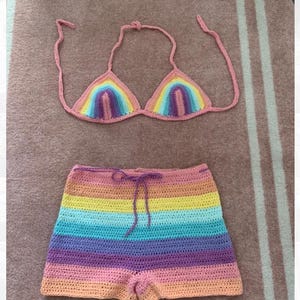 Crochet top and shorts set/ crochet two piece/ matching two piece/ crochet set/ crochet festival/ matching top and shorts/festival outfit/