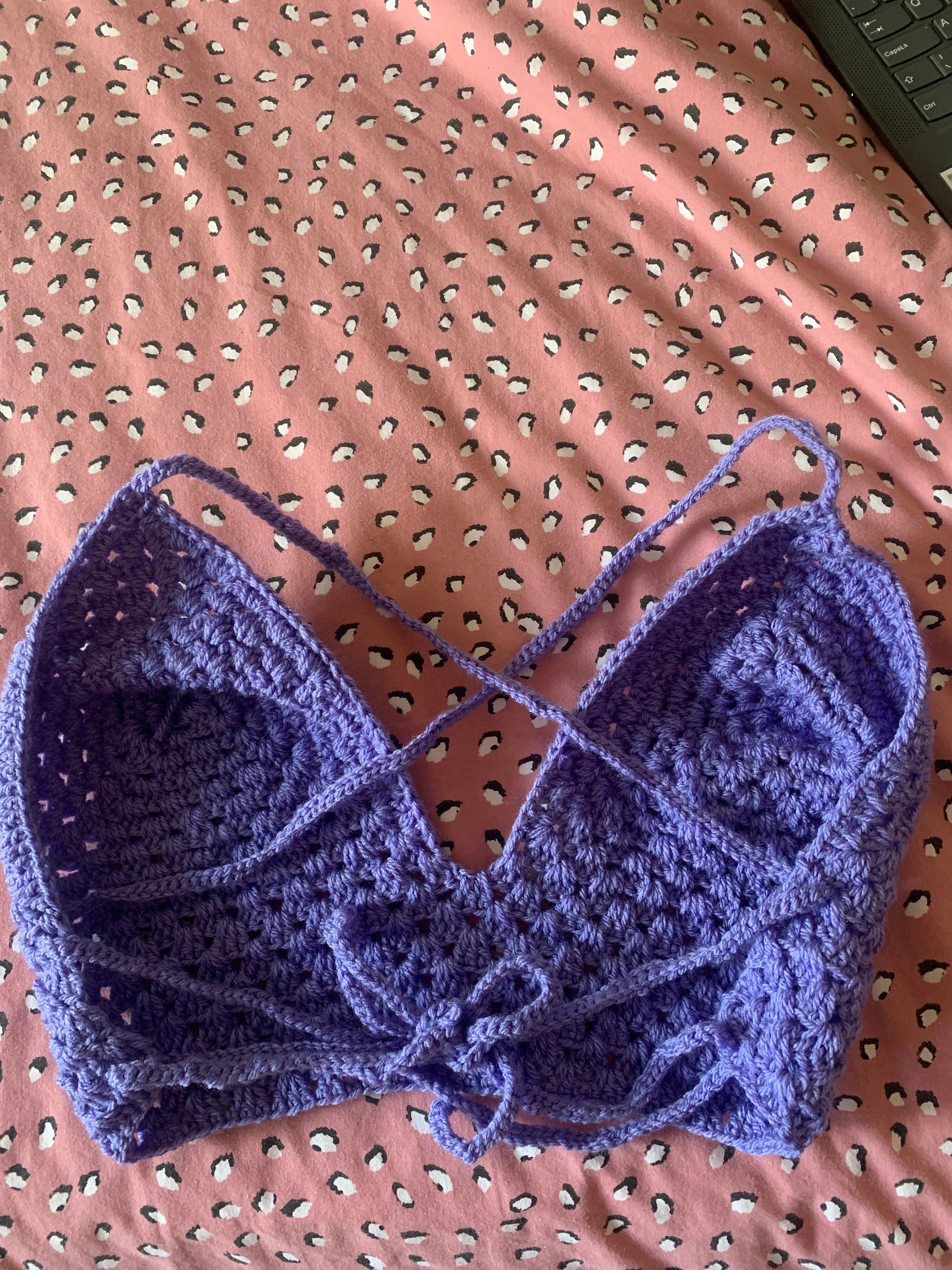 Crochet Granny Stripe Bralette/ Crochet Top/ Crochet Bralette/ Custom