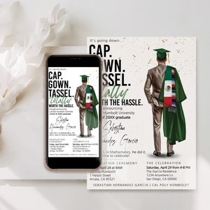 Mens Graduation invitation,  graduation card for guys, college graduation card, graduation announcement, Men's graduation card | GR21