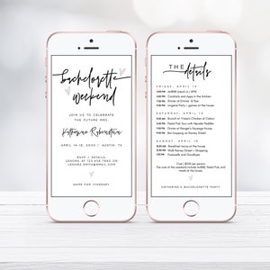 Bachelorette party itinerary template, electronic bachelorette invitation, text bachelorette weekend invitation, bachelorette party | BR21