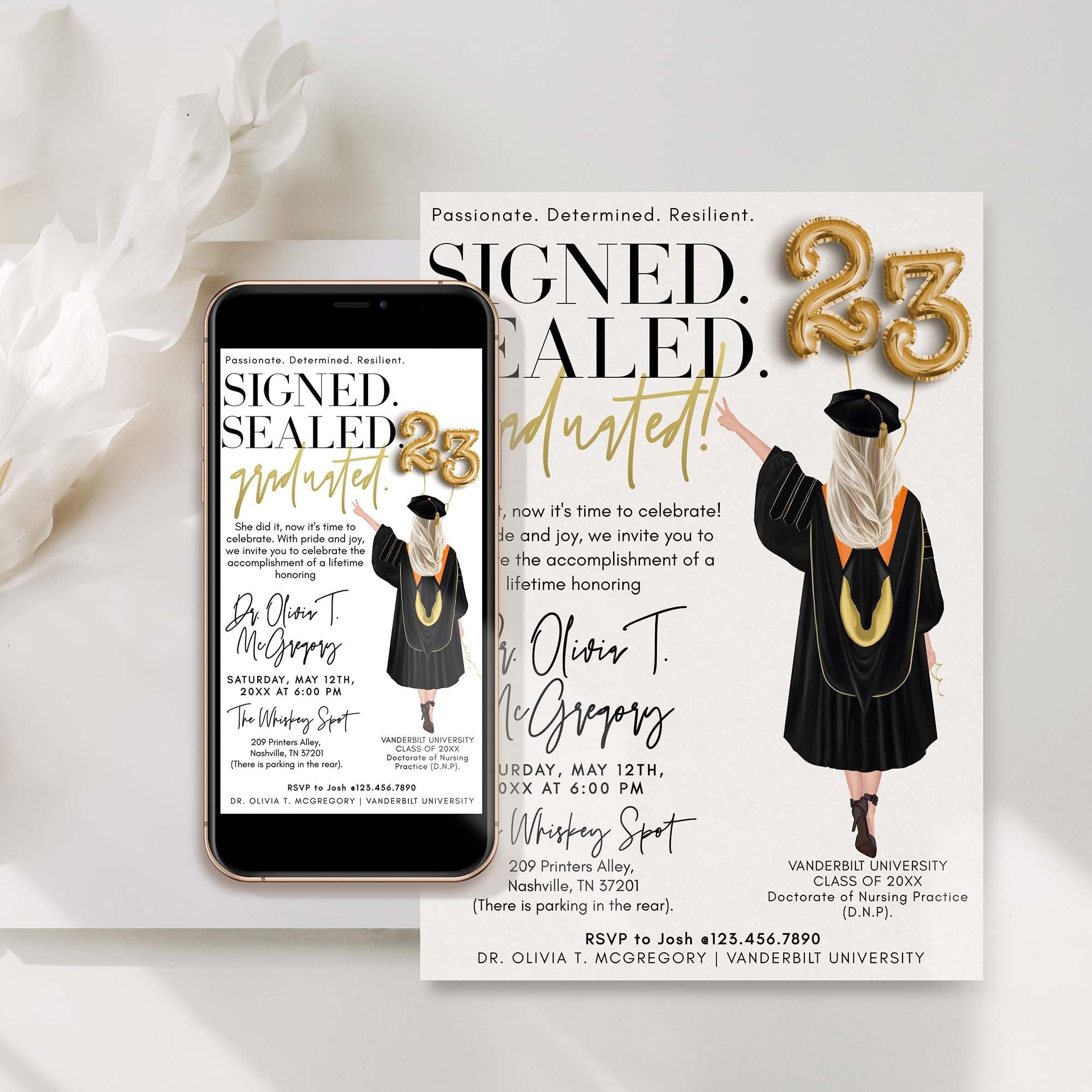 Phd Doctorate Graduation Invitation Doctorate Graduation Etsy