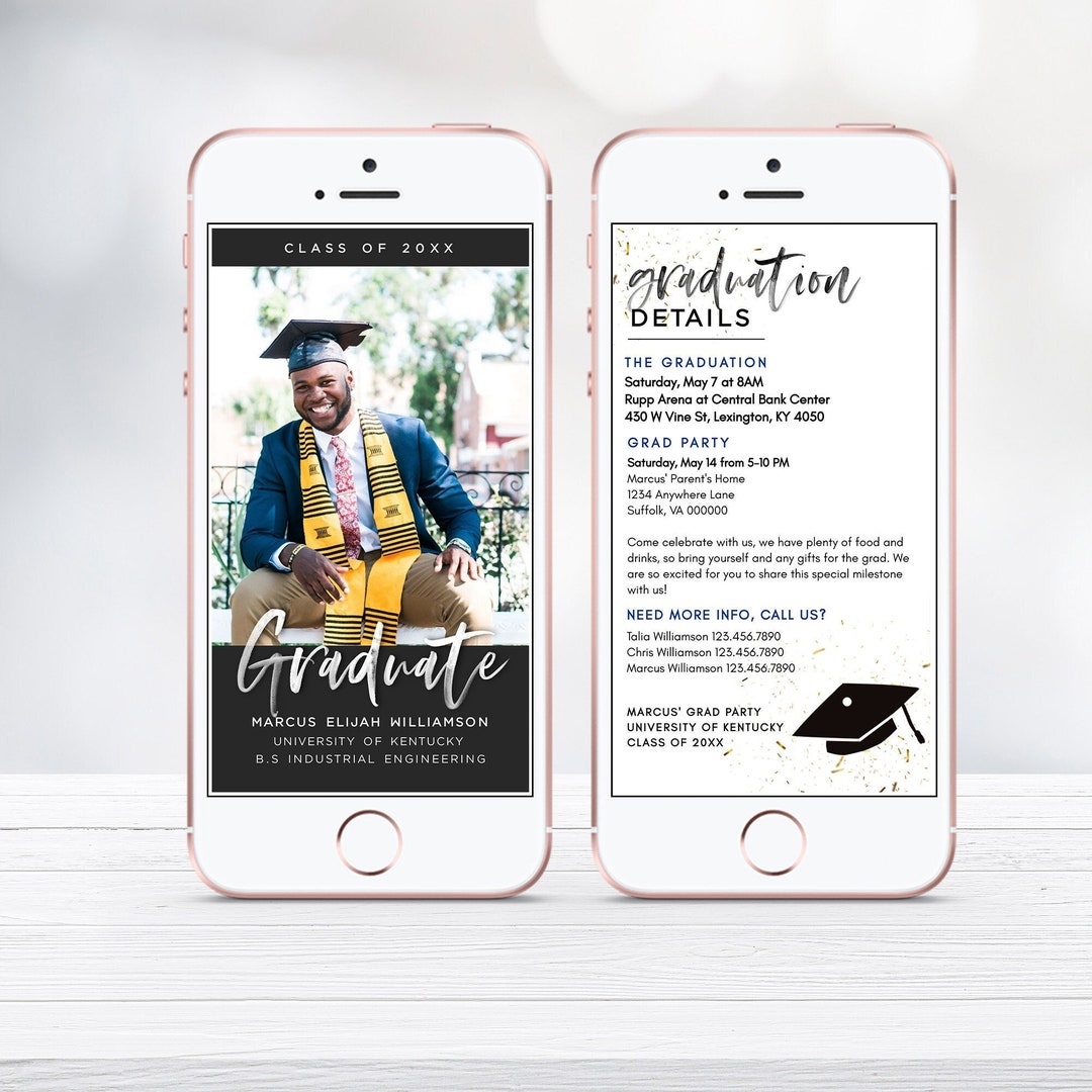 Photo Graduation Party Invitation, Digital Graduation Invitation