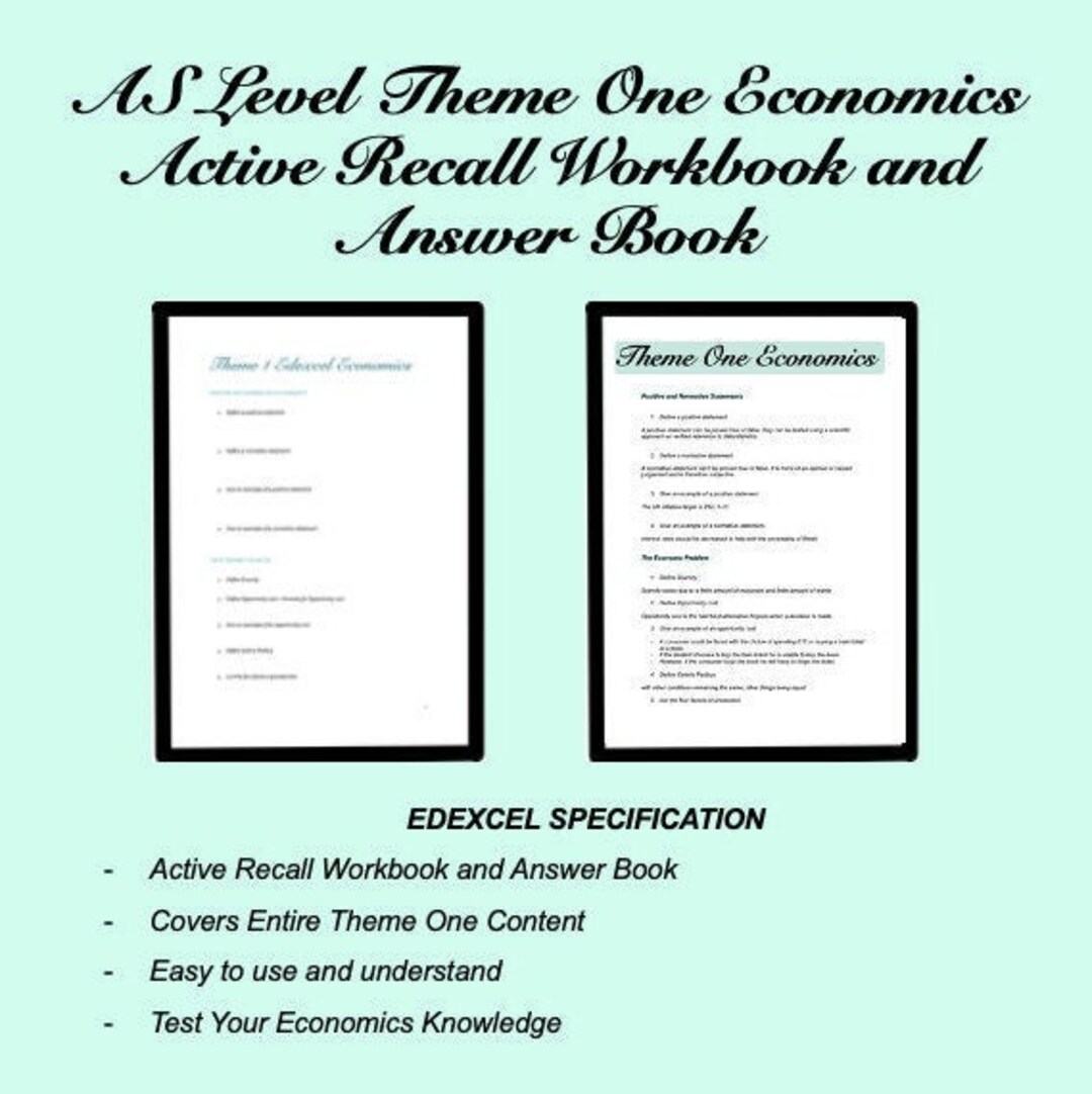A Level Theme One Economics Active Recall Q&A Book - Etsy