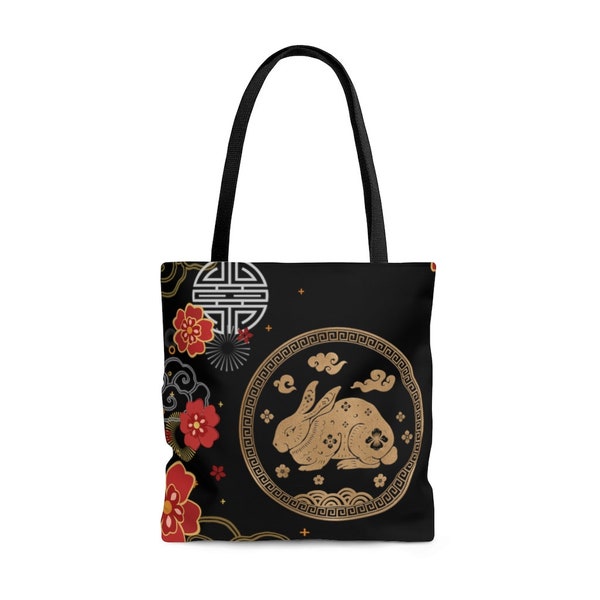 Chinese New Year 2023, Year of The Rabbit Tote Bag, Premium Heavy Duty, Reusable Shopping Bag, Eco Friendly, New Year Gift, Multiple Sizes