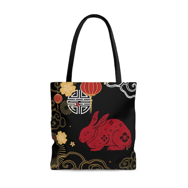 Year of The Rabbit Tote Bag, Premium Heavy Duty, Stylish Shoulder Bag, Spring Festival, Reusable Tote, Lunar New Year Gift, Multiple Sizes