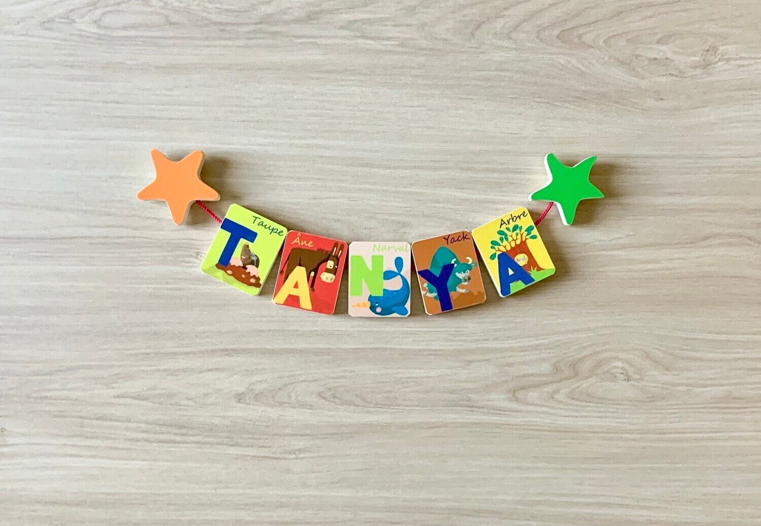 Guirlande Prénom en Bois - Lettres Colorées