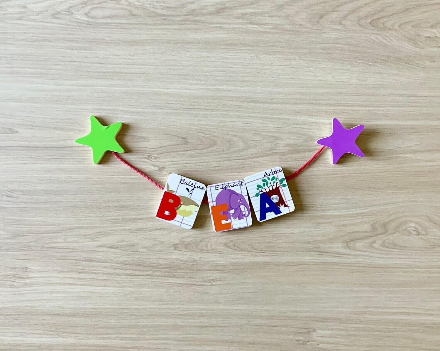 Guirlande Prénom en Bois - Lettres Colorées