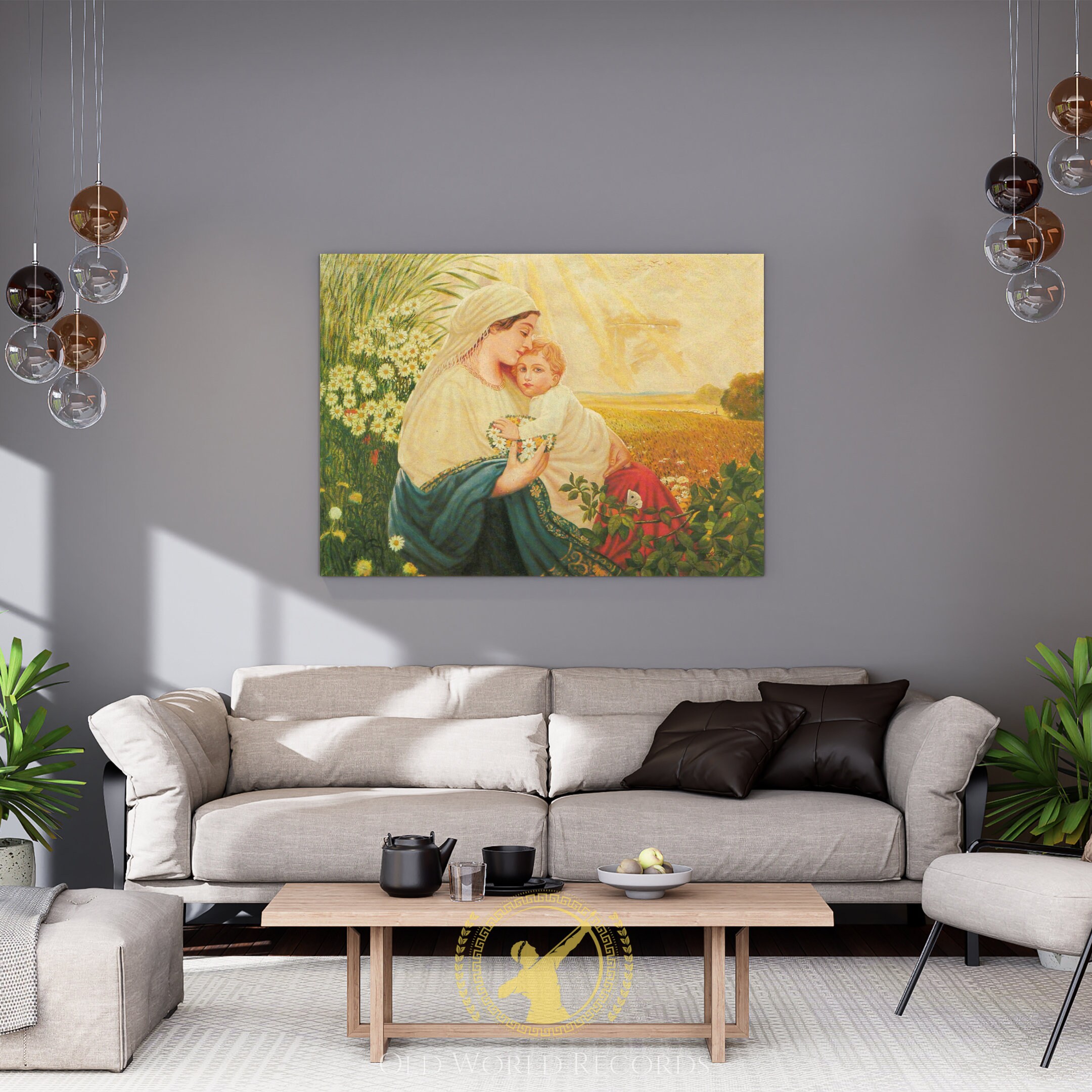 24x18 Mother Mary and the Holy Child Jesus Christ, Christian Art ...
