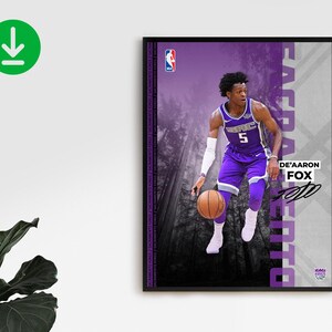 De&#39;Aaron Fox / 5 / Swipa / Sacramento Kings / Sports / Gift / Print / Wall Art / Basketball / NBA / Poster / INSTANT DOWNLOAD