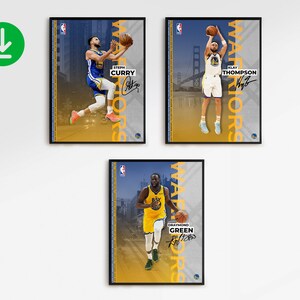 Pack 3 NBA Steph x Klay x Draymond Posters / Golden State Warriors / Sports / Gift / Print / Wall Art / Basketball / INSTANT DOWNLOAD