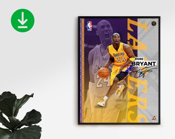 Kobe Bryant / 24 / Black Mamba / Los Angeles Lakers / Sport / Geschenk / Druck / Wandkunst / Basketball / NBA / Poster / SOFORTIGER DOWNLOAD