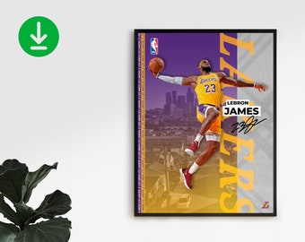 LeBron James / 23 / Der König / Los Angeles Lakers / Sport / Geschenk / Druck / Wandkunst / Basketball / NBA / Poster / SOFORTIGER DOWNLOAD