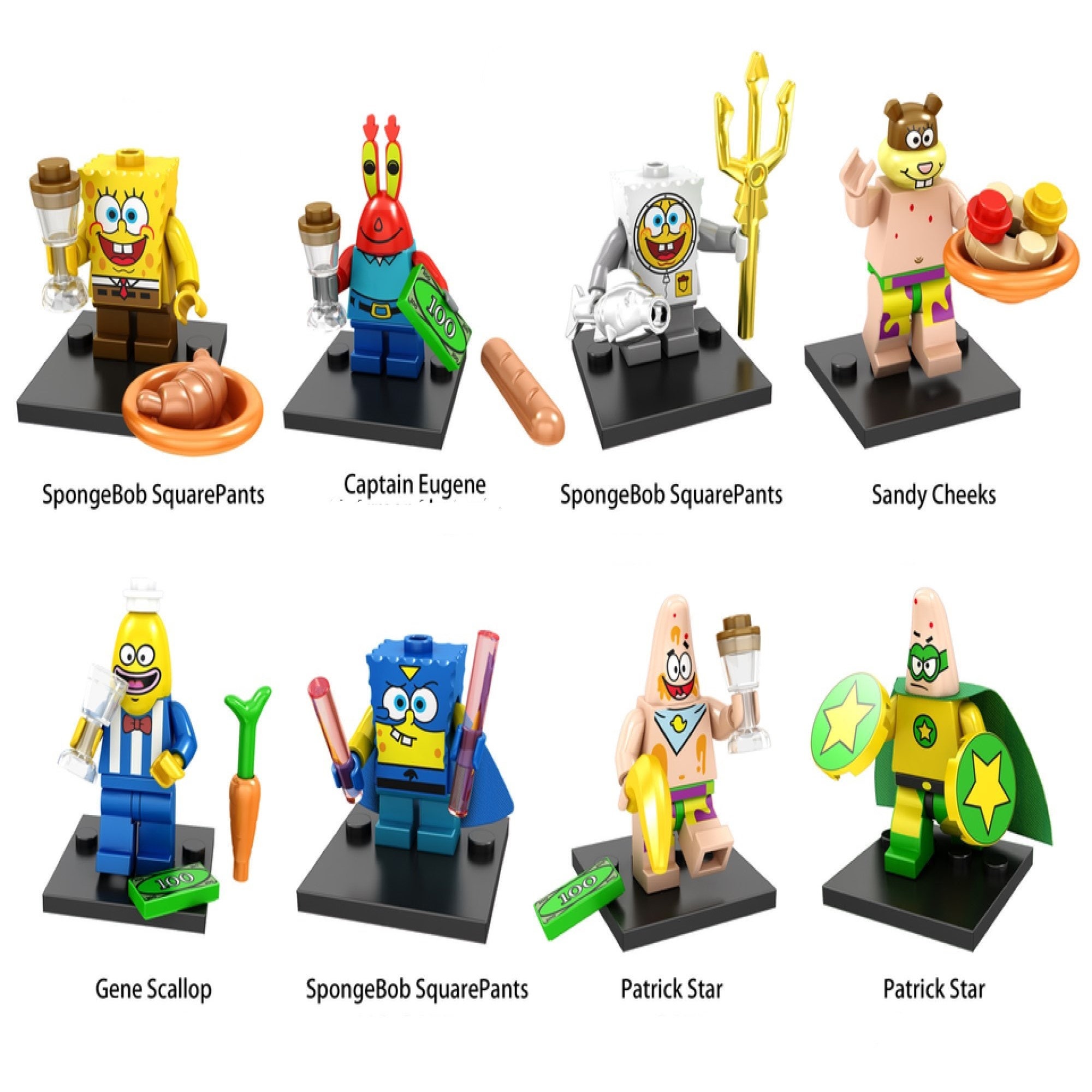 Spongebob Squarepants Complete Set of 8 Minifigure Bricks Etsy